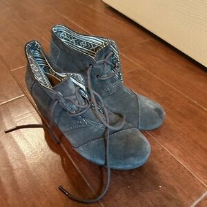 TOMS lace up wedges